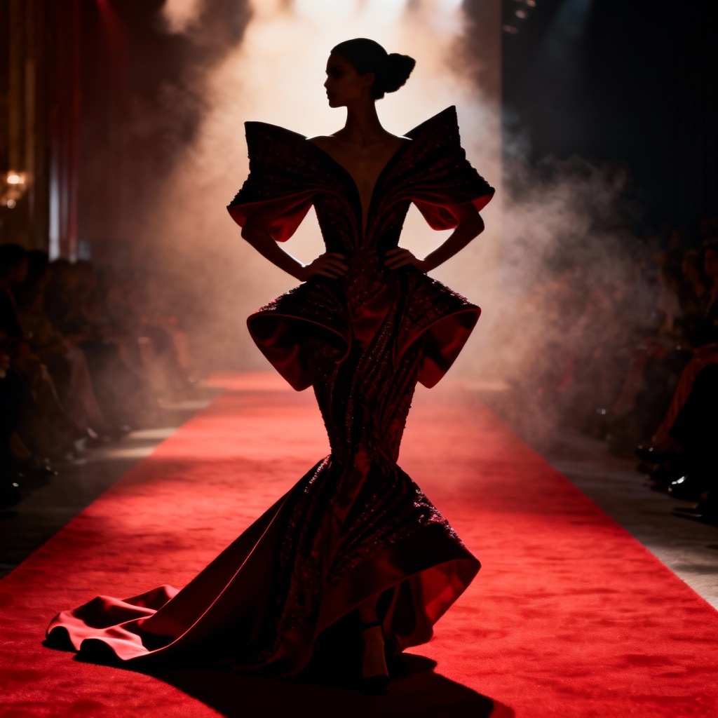 AI red carpet avant-garde couture look