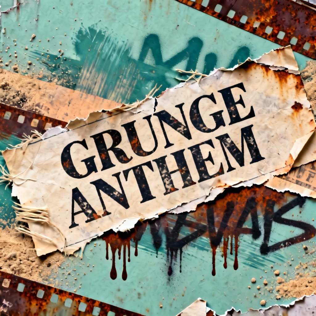 AI torn paper grunge collage album cover