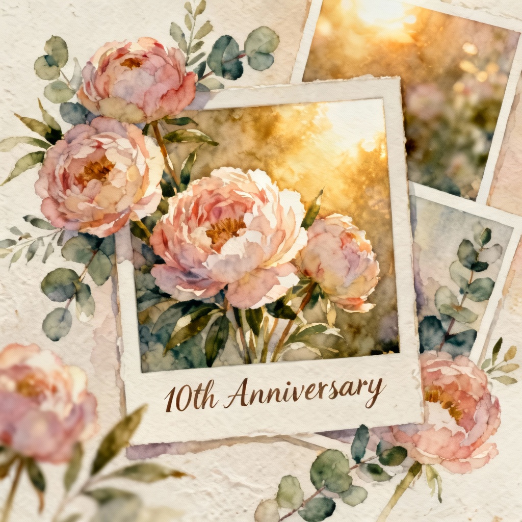 AI floral anniversary collage