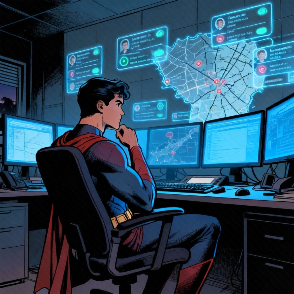 AI night shift dispatch comic hero