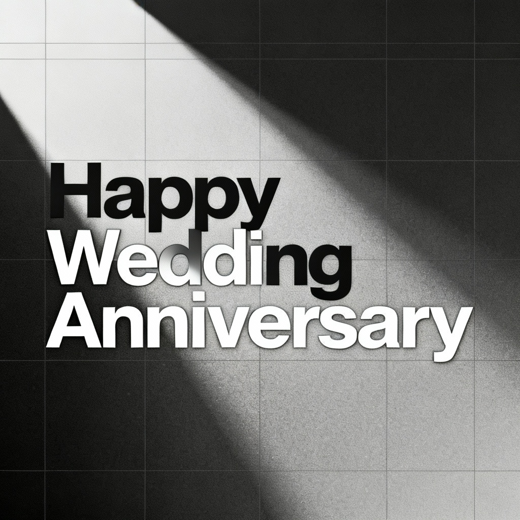 AI minimalist black and white anniversary poster
