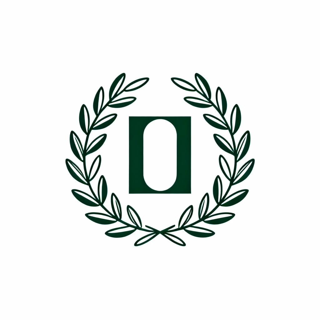 AI minimal olive wreath logo frame