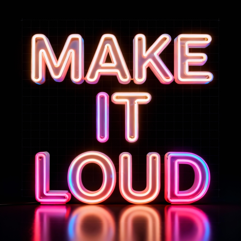 AI Typography Poster in Neon 3D Style