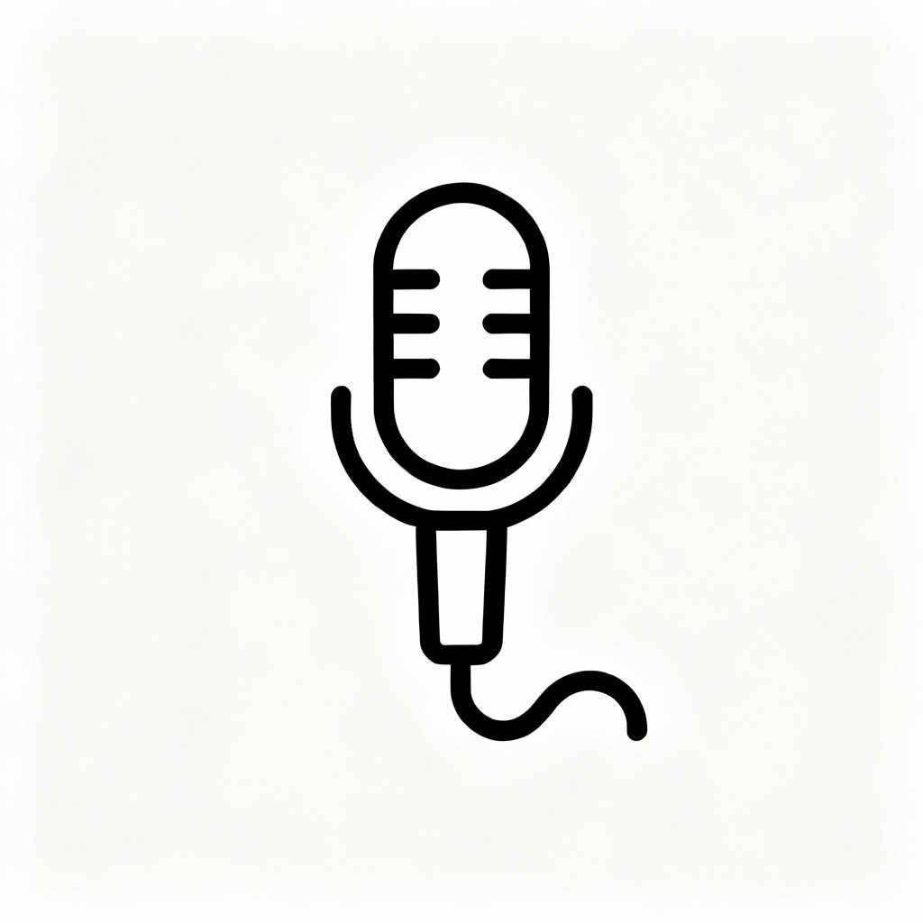 AI flat vector microphone icon for logos
