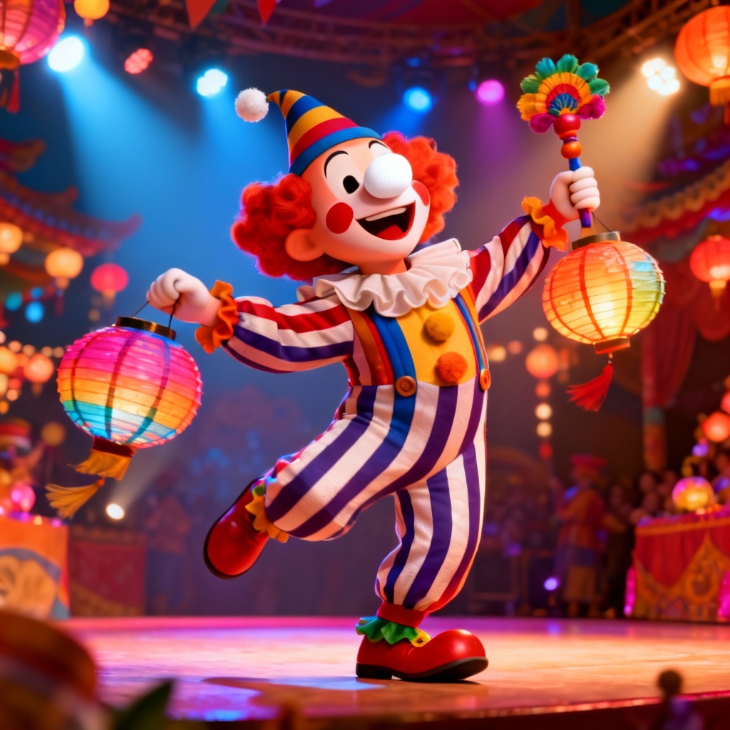 AI Peking Opera Chou clown character