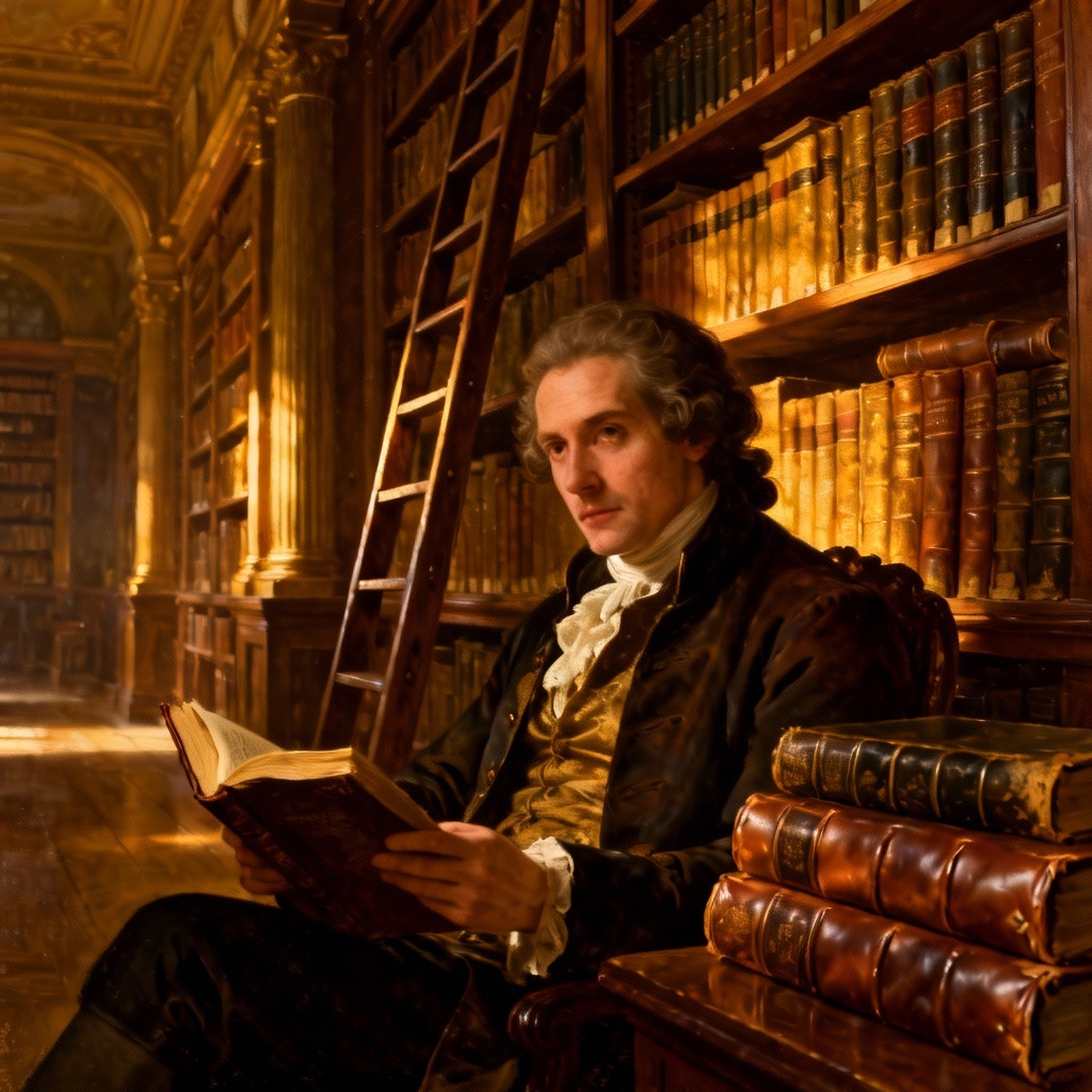 AI vintage library reading beauty with classic charm