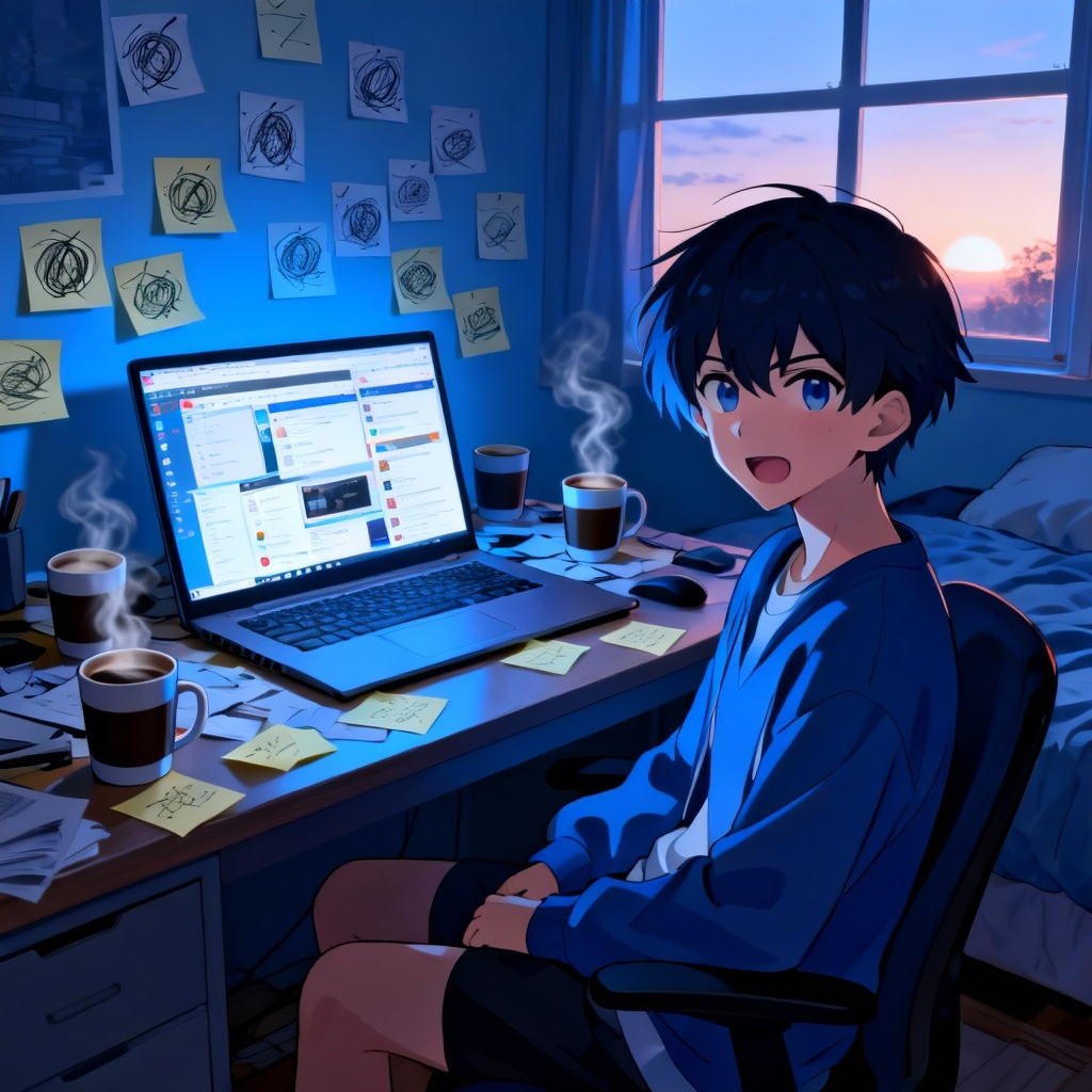 AI remote work stress art