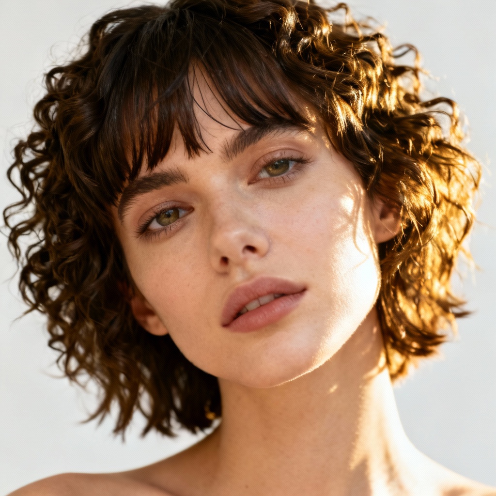 AI curly wolf cut women’s hairstyle