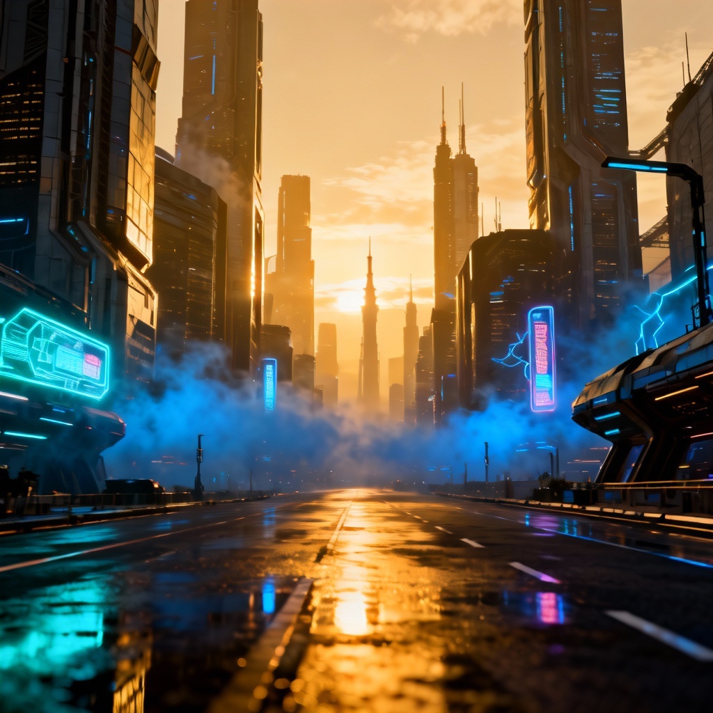 AI TGG futuristic city concept created with text-guided generation