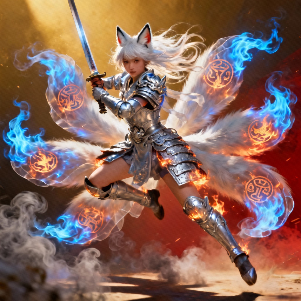 AI armored kitsune warrior