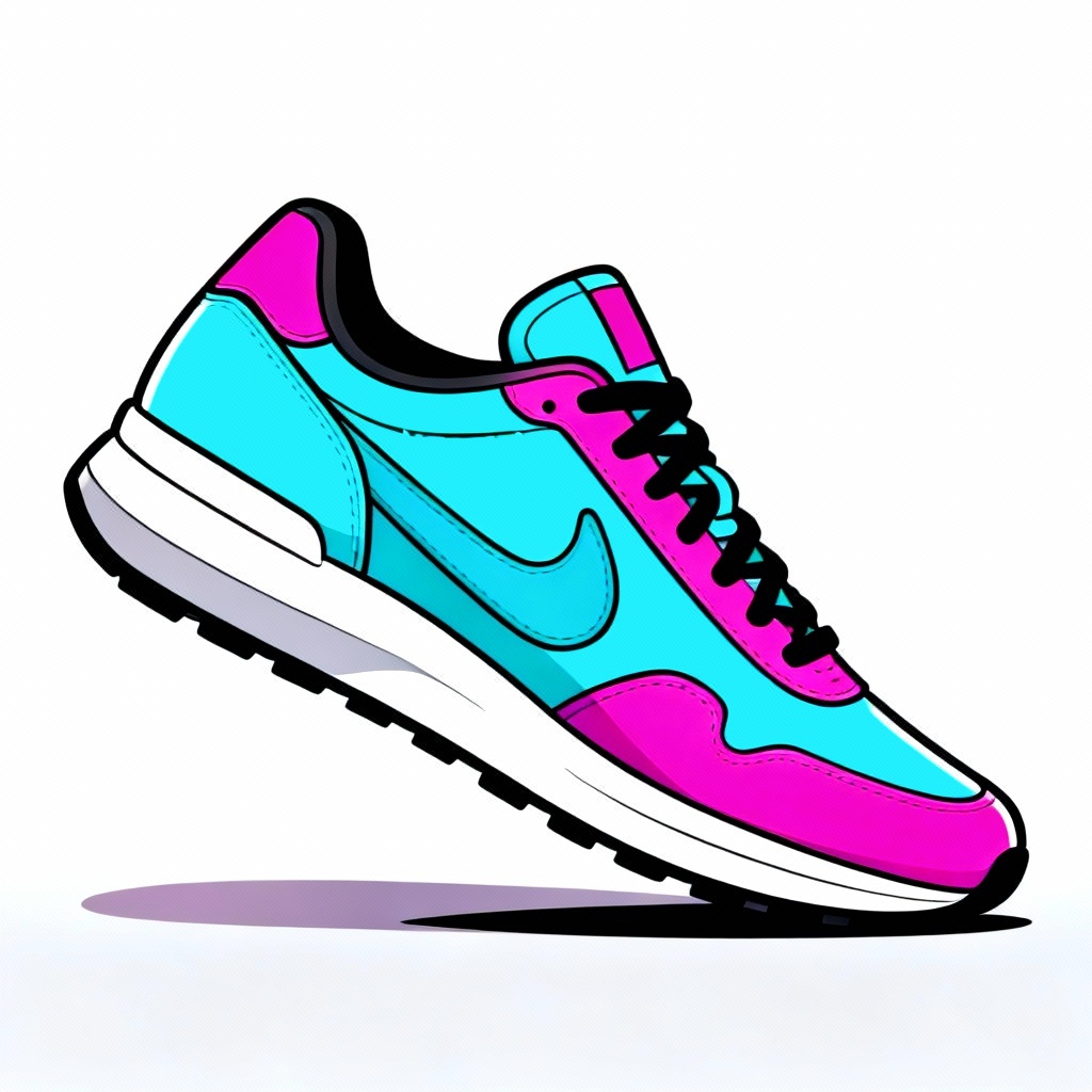 AI cel shaded sneaker product shot on white background