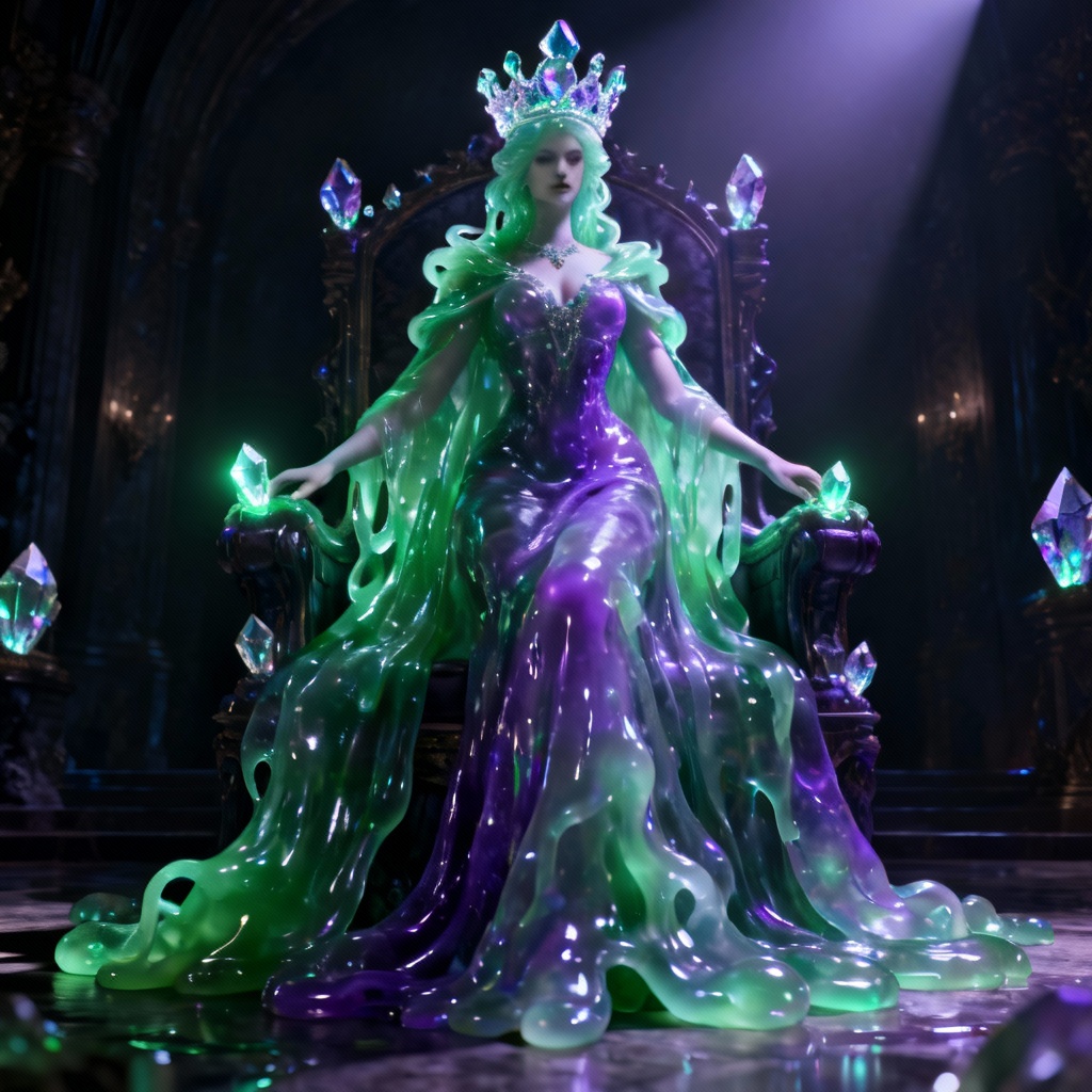 AI RPG boss slime queen character