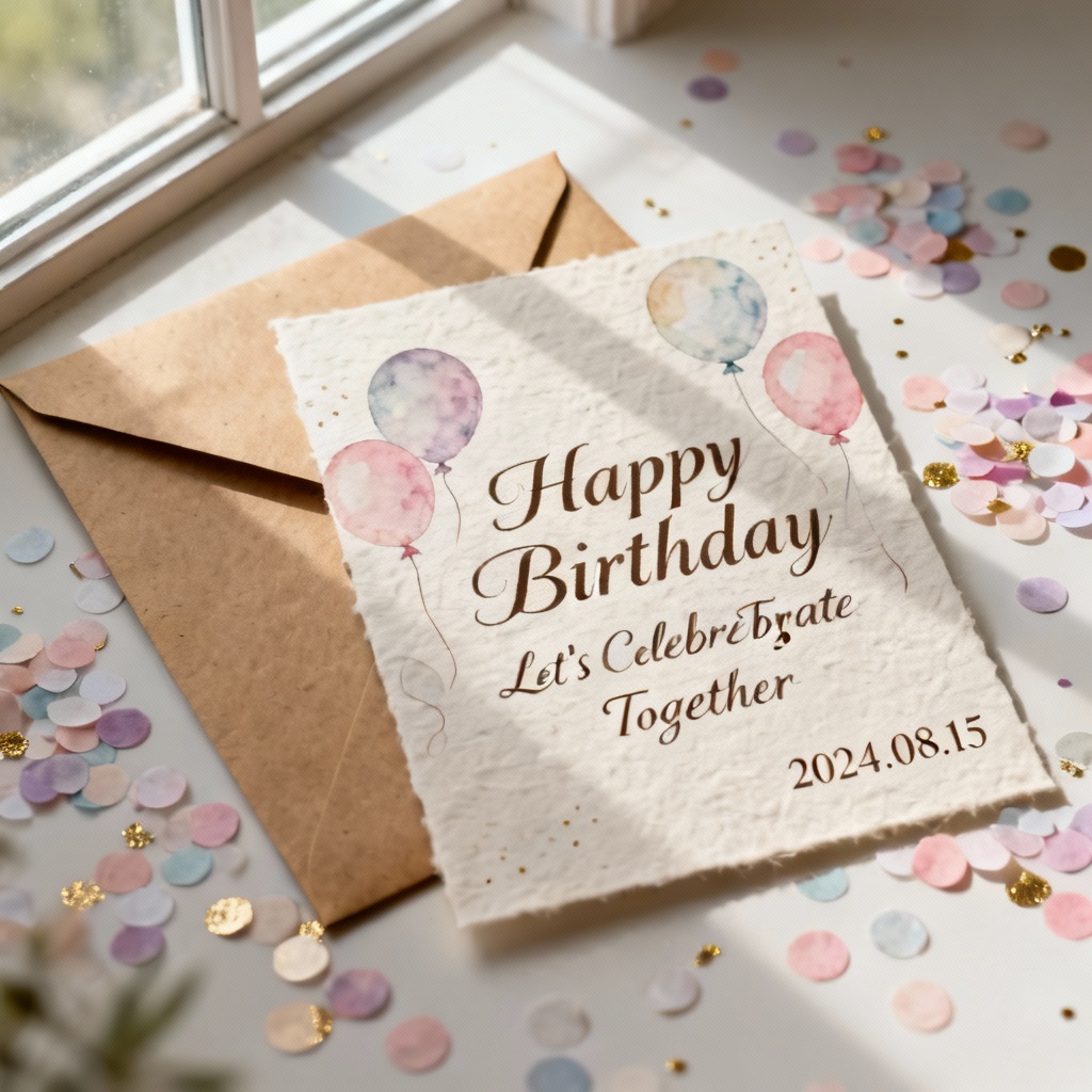 AI Birthday Invitation Card on Pastel Watercolor Theme