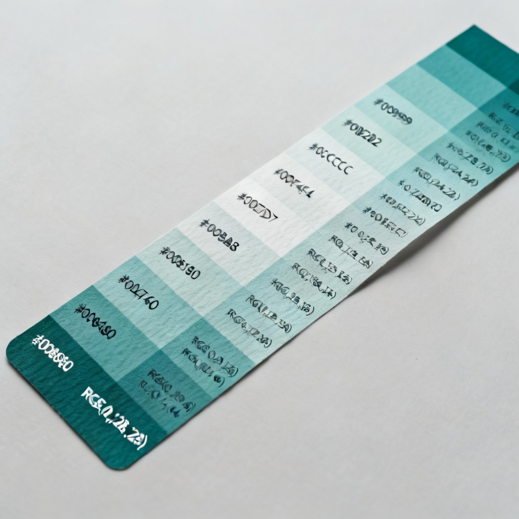 Monochrome teal tints and shades 12-step scale