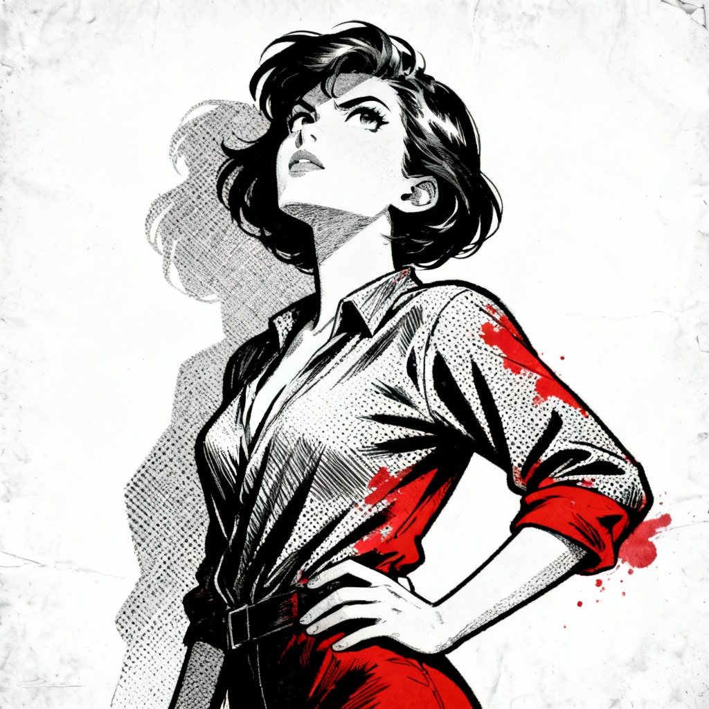 AI comic ink cartoon avatar with halftone texture