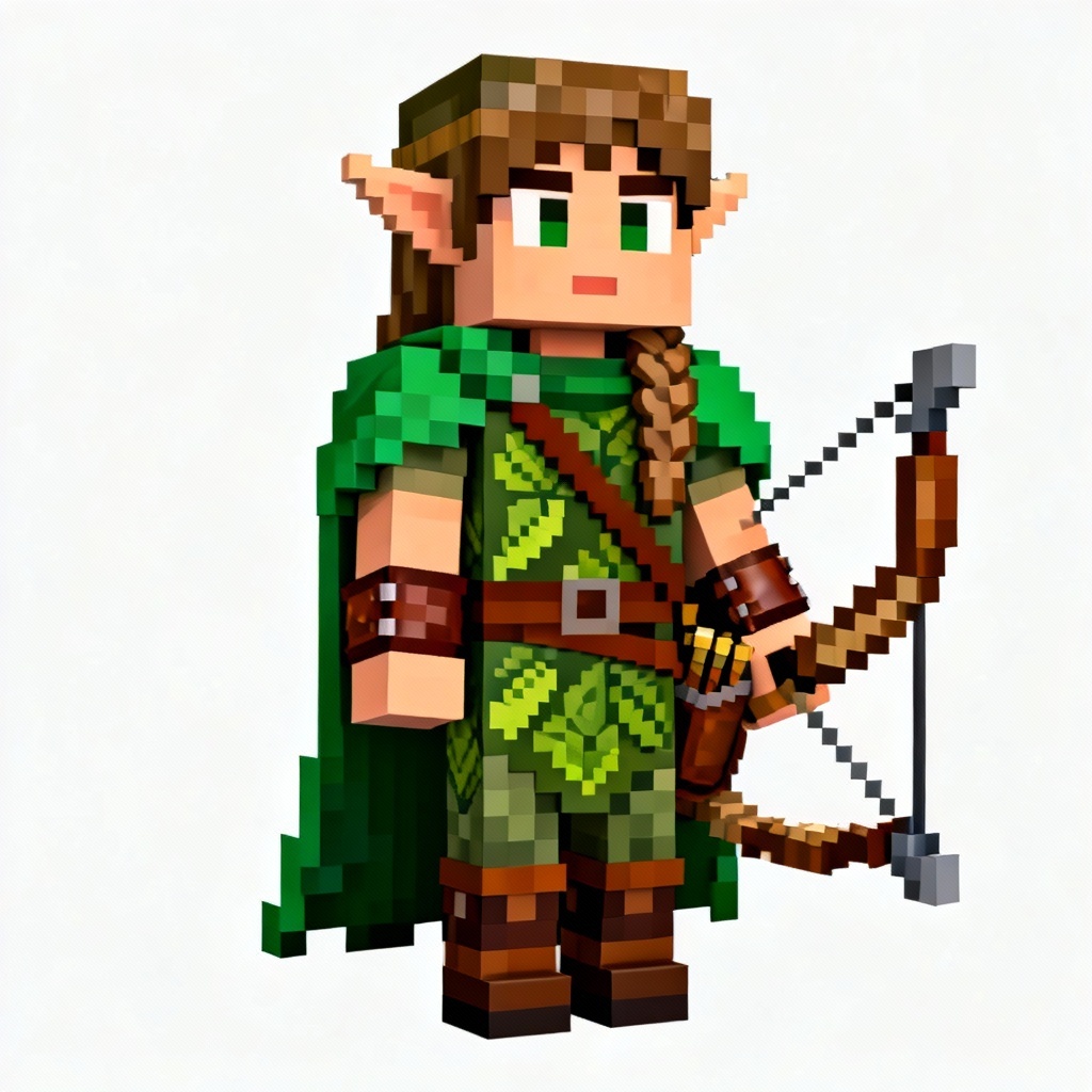 AI Minecraft Skin Forest Elf Archer