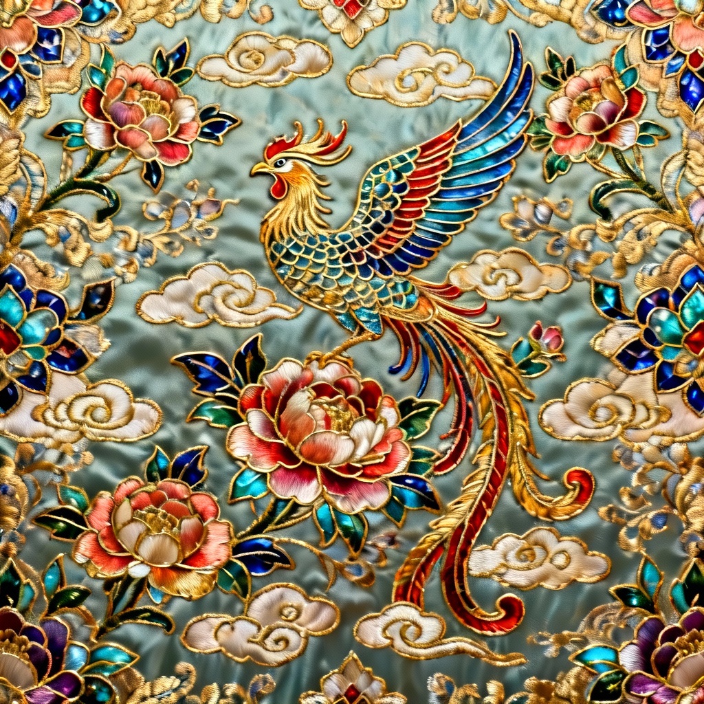 Cloisonné Phoenix Brocade Pattern
