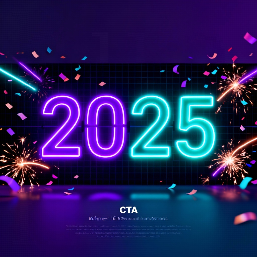 AI New Year social media countdown banner