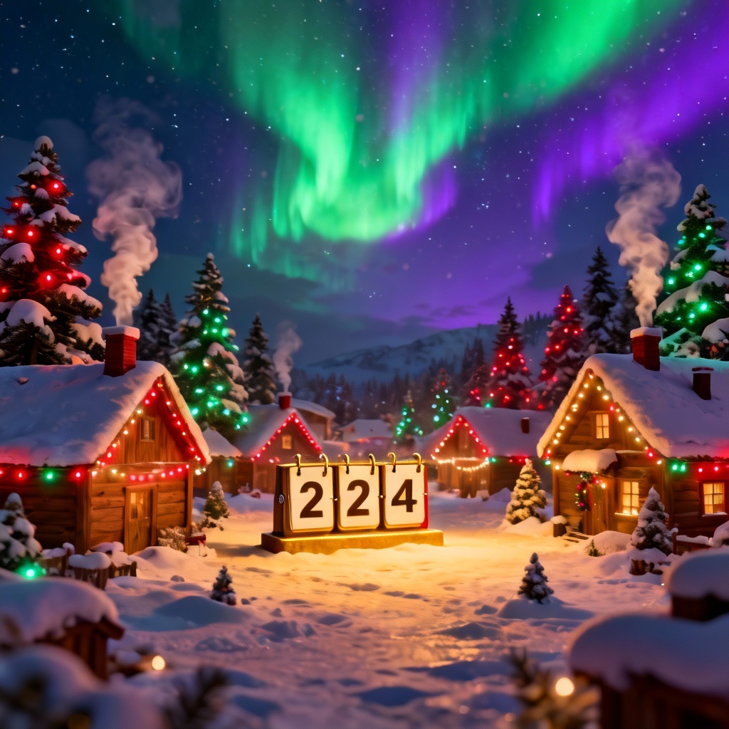 Festive AI Christmas countdown clock interface