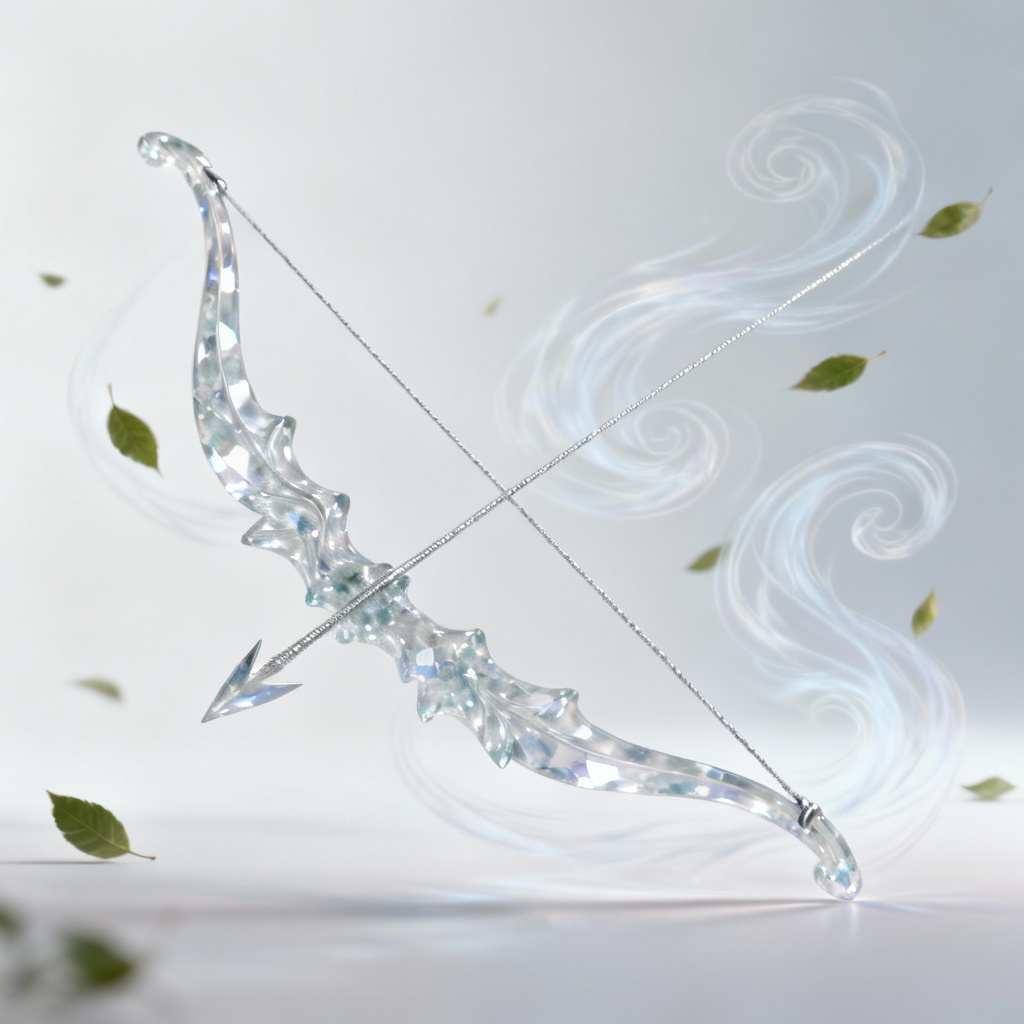 AI fantasy crystal longbow concept
