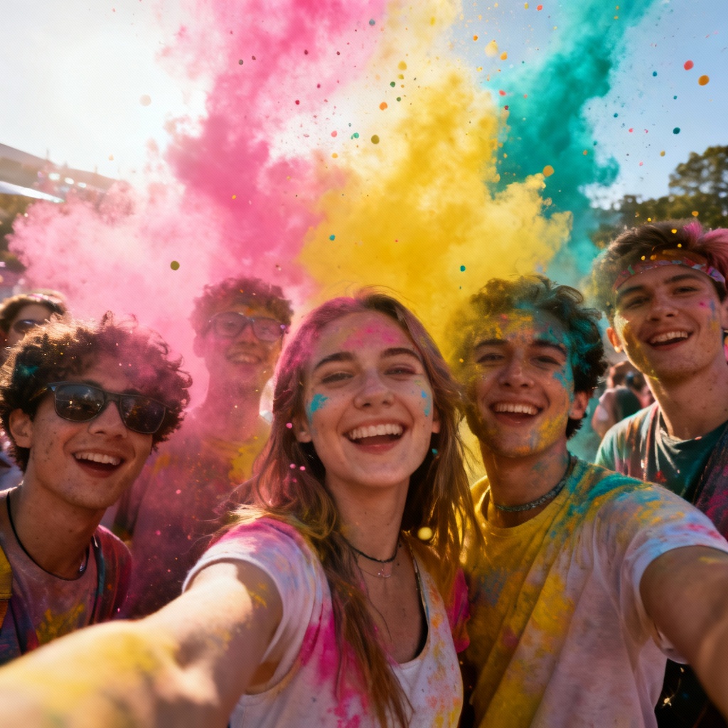 AI Holi Color Powder Burst Overlay