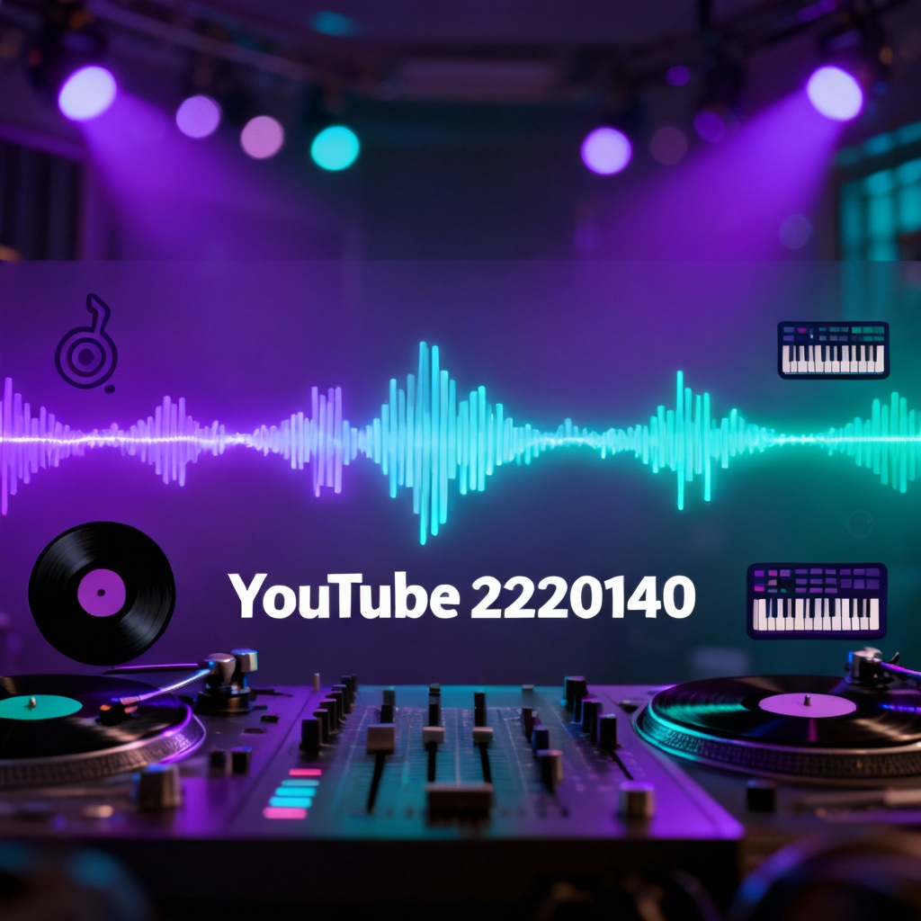 AI music YouTube banner with waveform