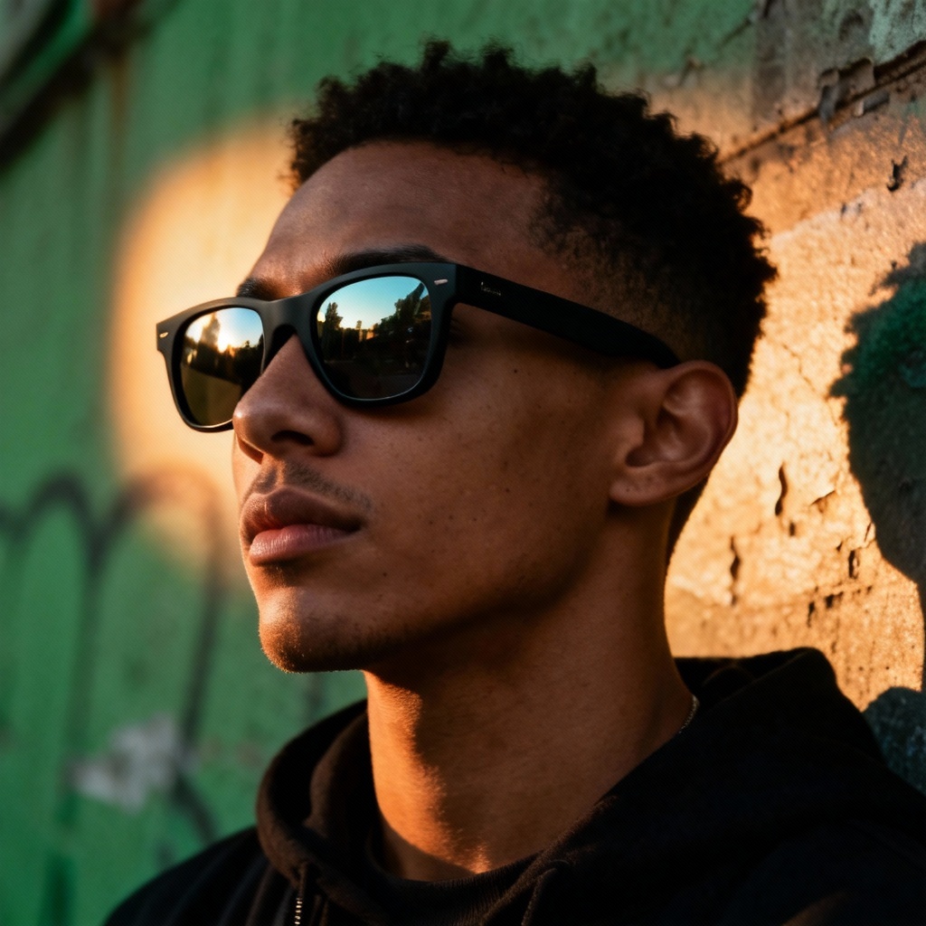 AI retro wayfarer sunglasses street style