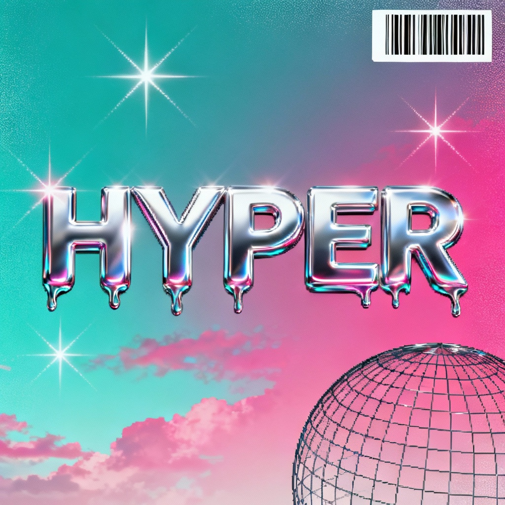 AI Y2K chrome burst poster