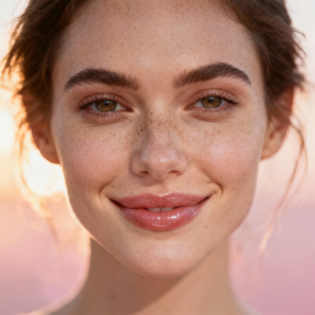 AI beauty portrait with gentle smile