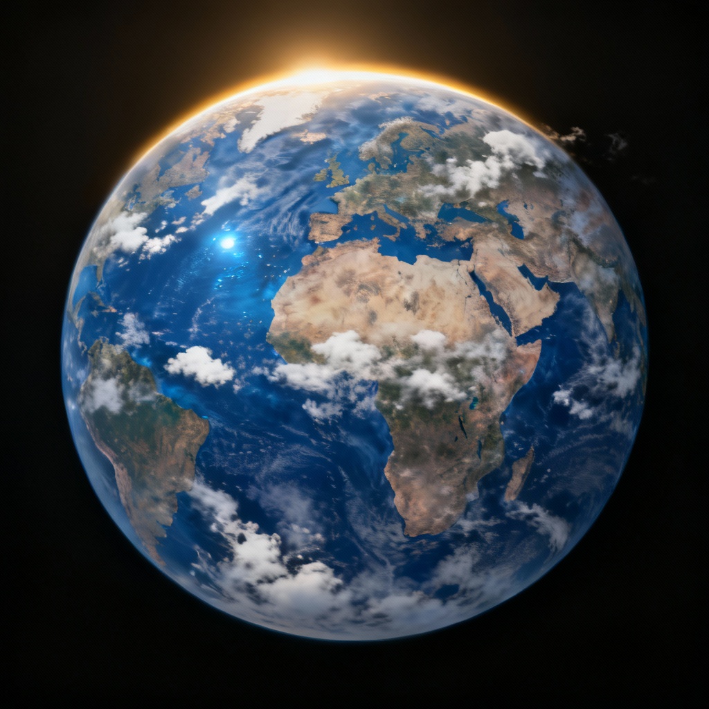 AI Realistic Daylight Earth Sphere