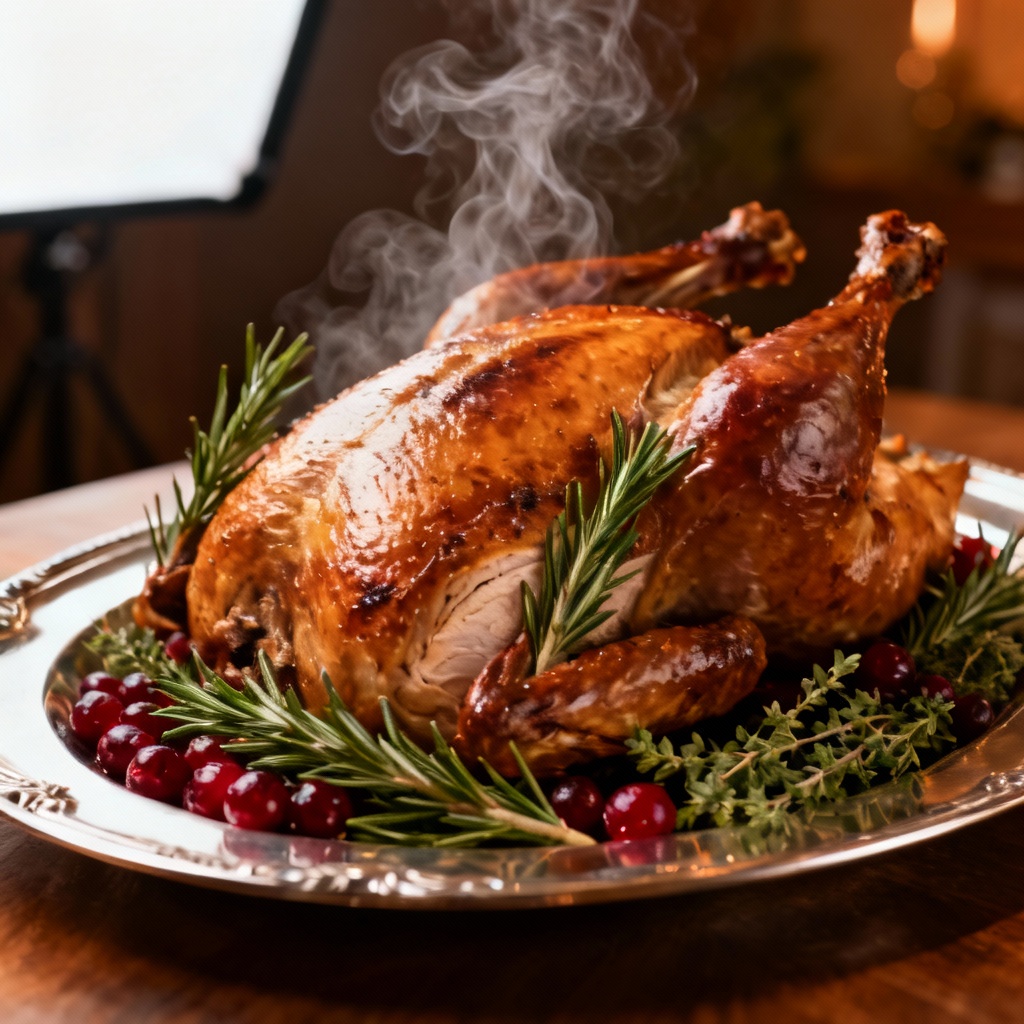 AI roast turkey food photo
