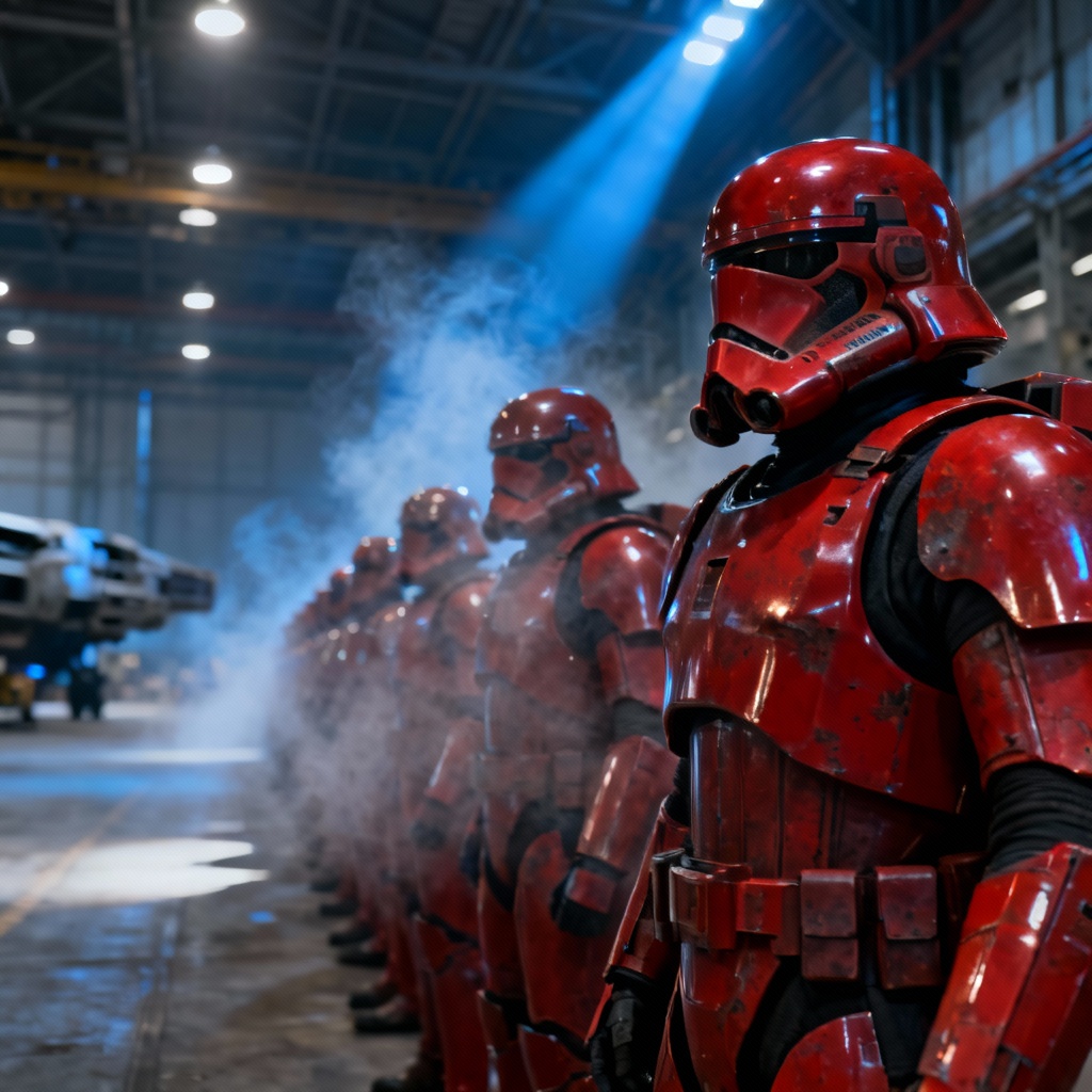 AI Crimson Armored Troopers In Hangar