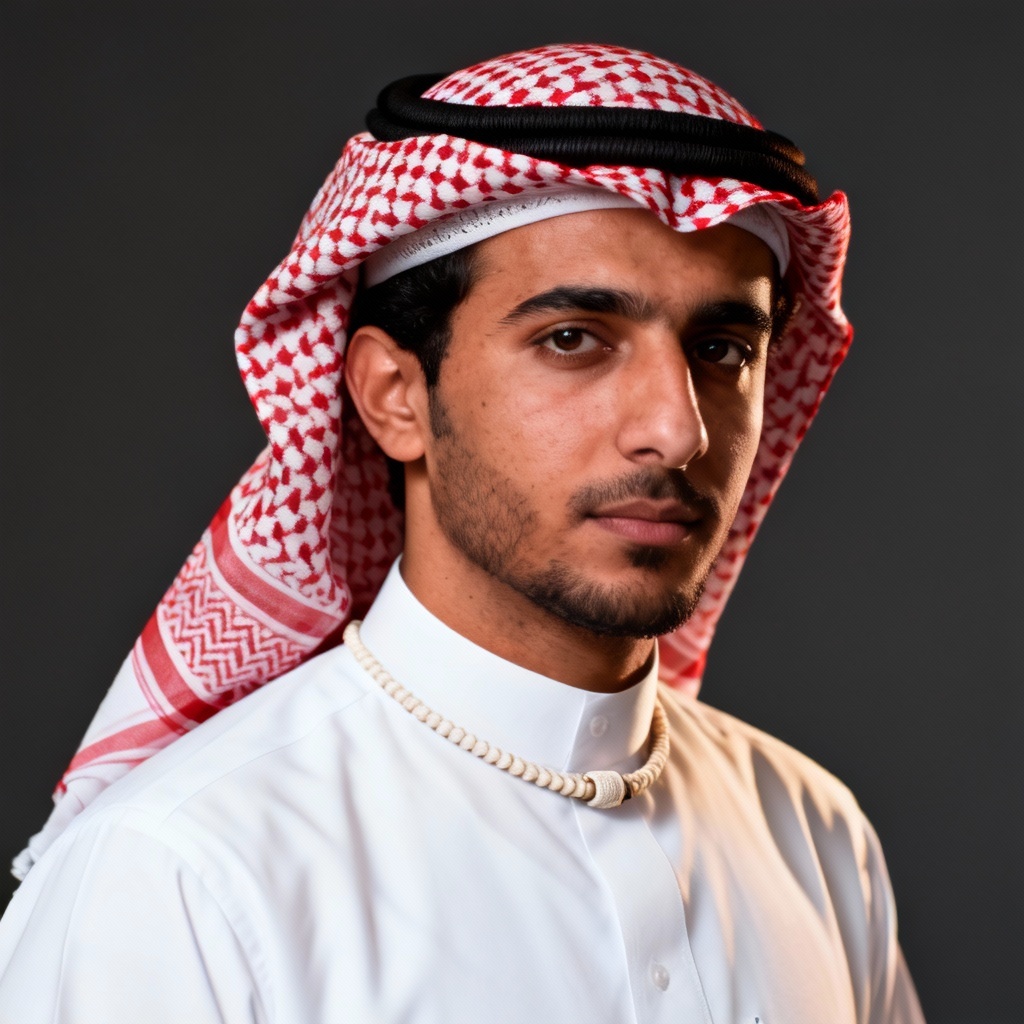 AI portrait of a Muslim man in thobe and ghutra