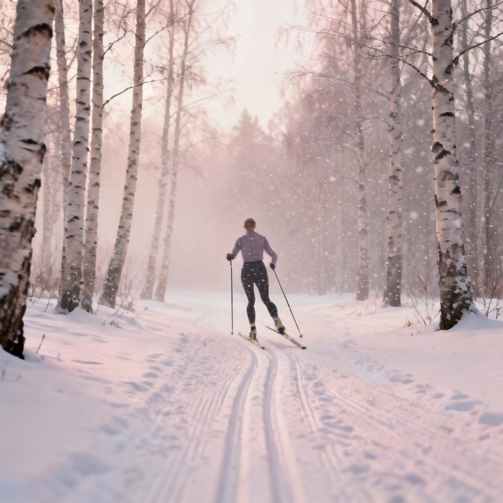 AI Cross Country Skiing Scene