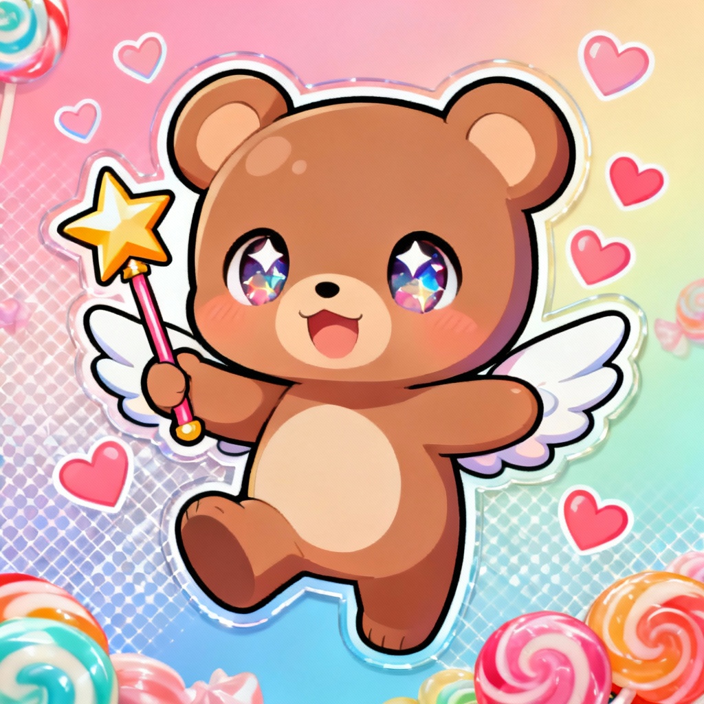 Chibi Anime Teddy With Angel Wings