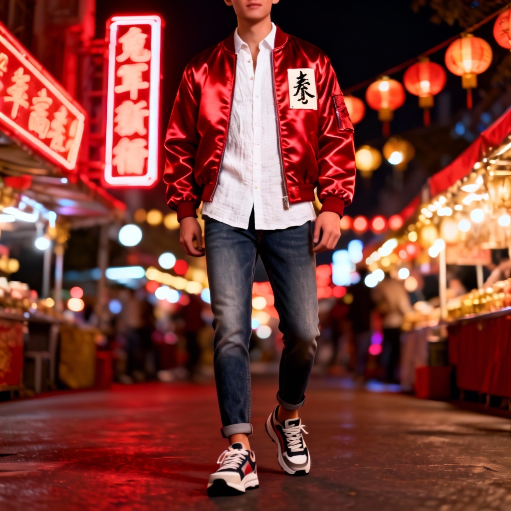 AI virtual try-on casual Tet street market outfit