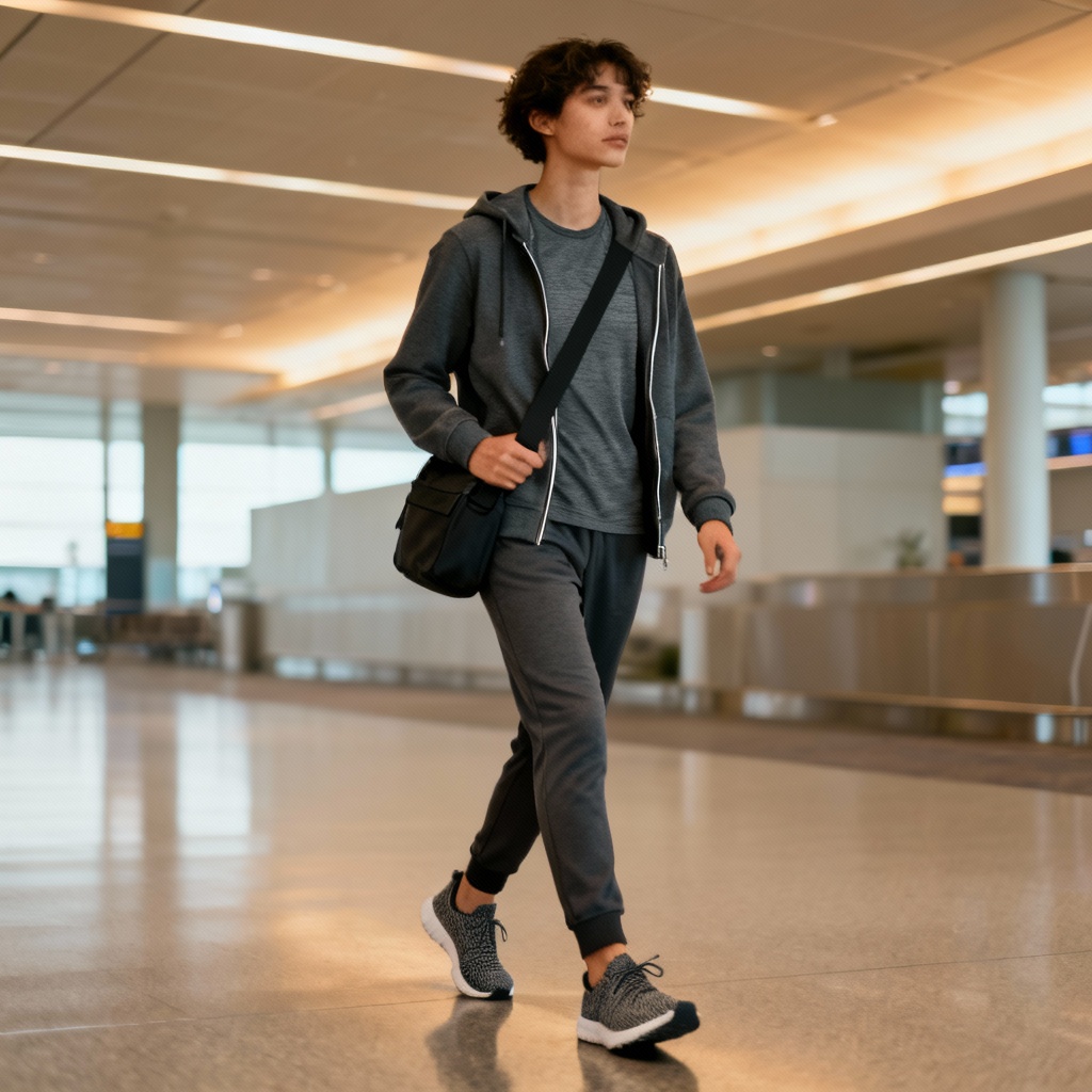 AI athleisure travel outfit set