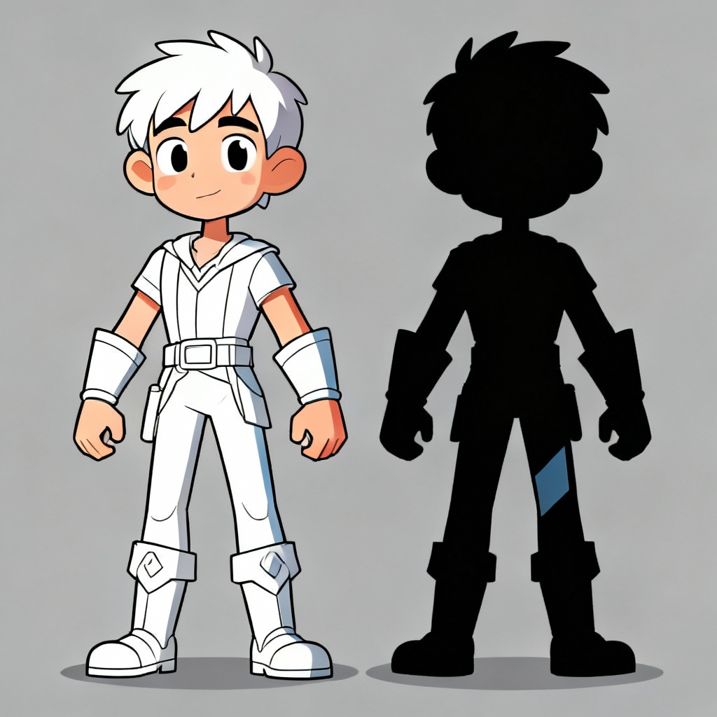AI cel shaded character turnaround sheet front side back