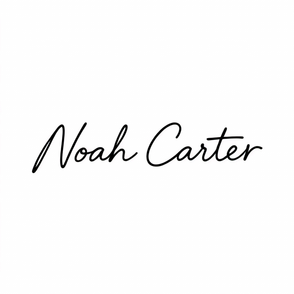 AI minimal handwritten signature logo black on white