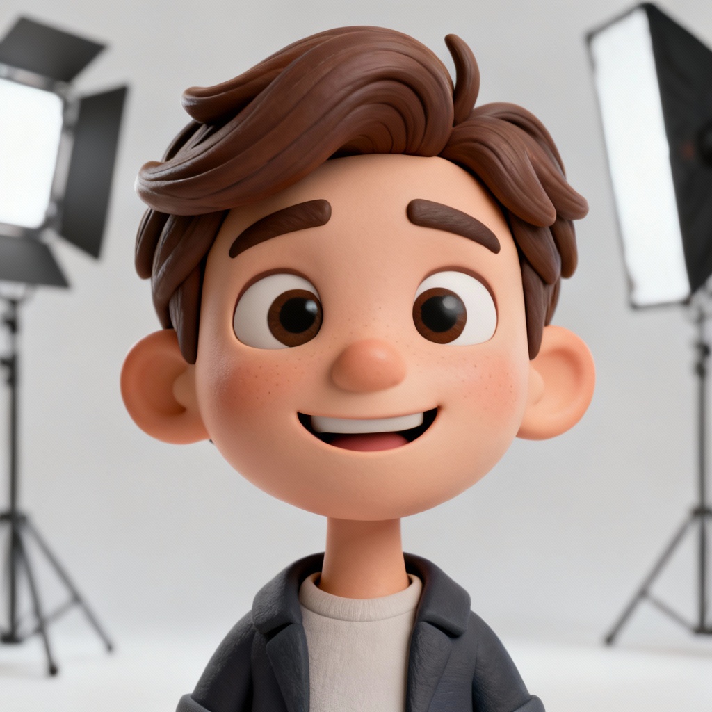 AI 3D toon avatar with soft studio lighting