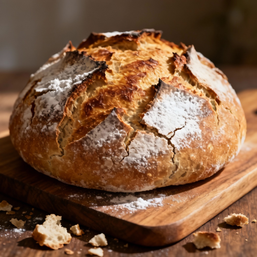 Photoreal food image with crisp bread crust texture