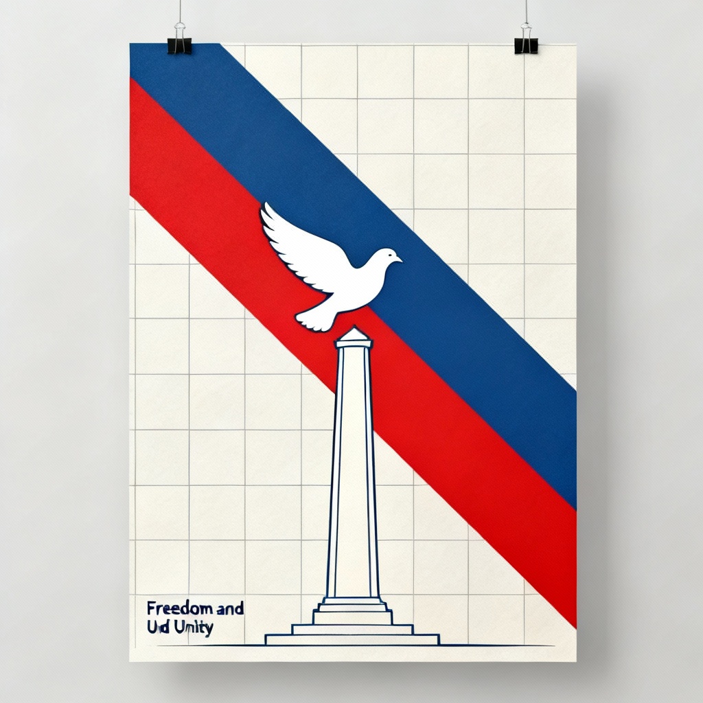 AI minimalist tricolor Independence Day poster