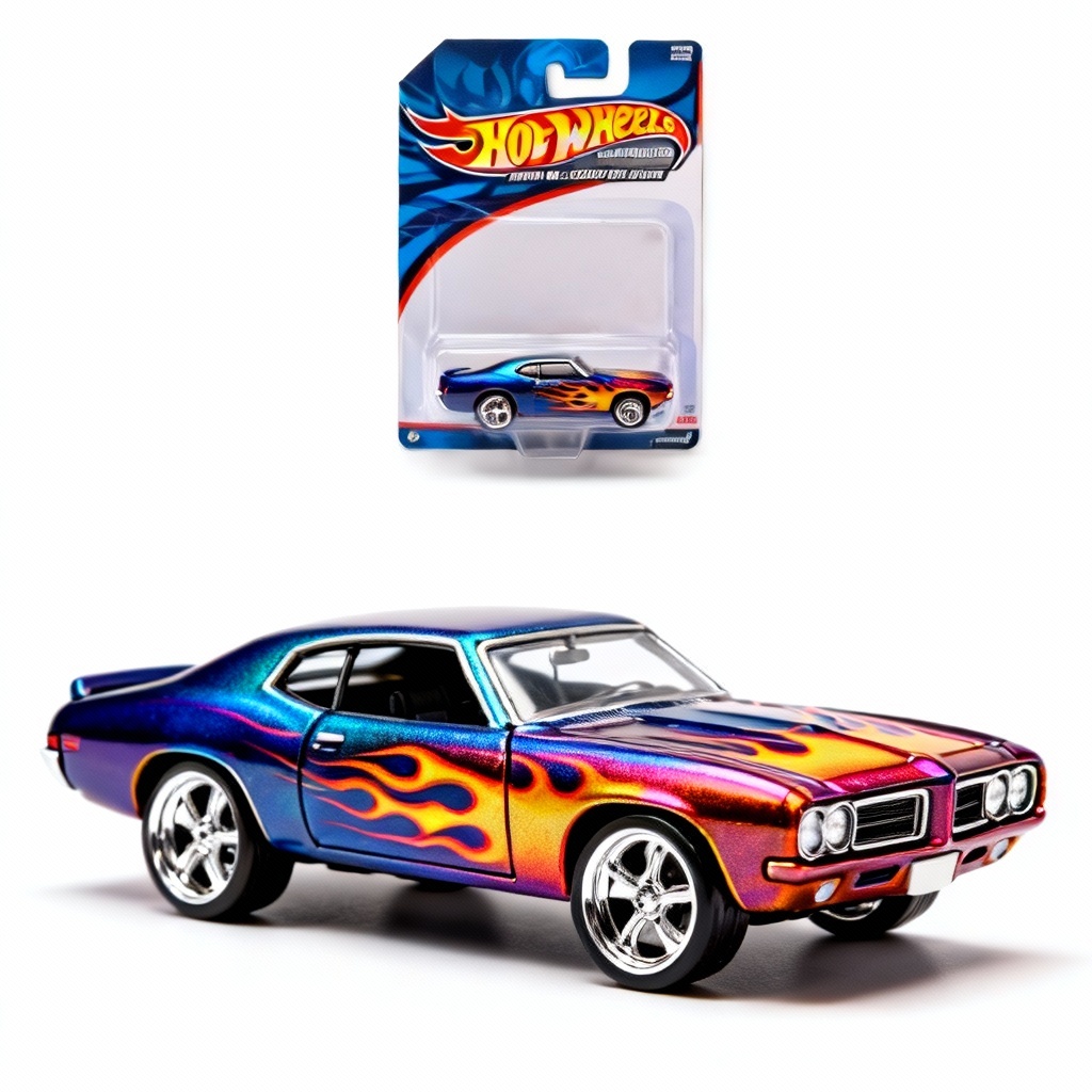 AI Hot Wheels retro flame muscle car toy image