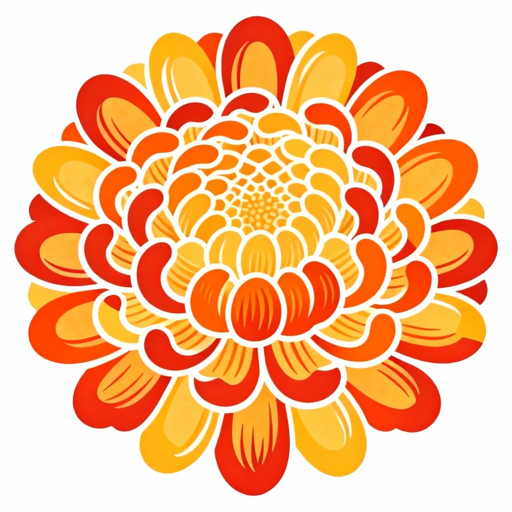 AI Japanese ukiyo-e chrysanthemum motif clipart