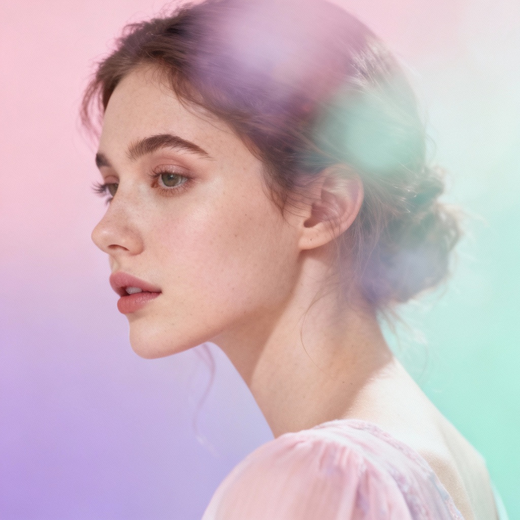 AI pastel aura portrait in soft colors