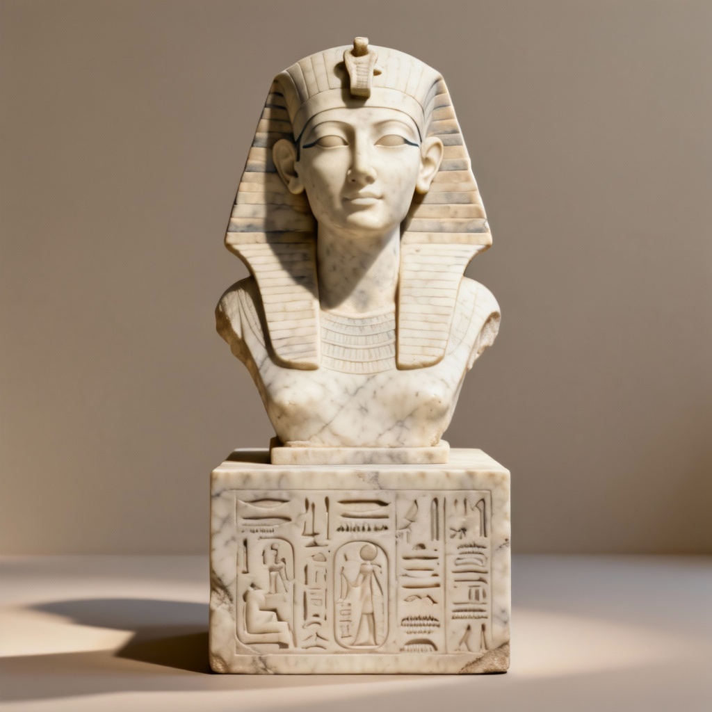 AI Egyptian Queen marble statue render