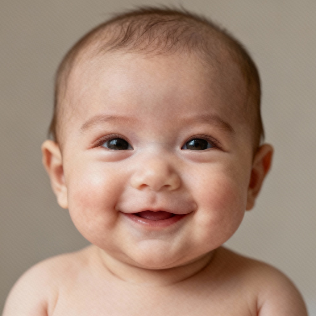 AI couple future baby morph smiling