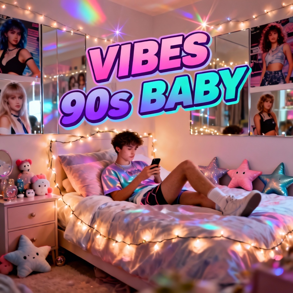 AI Y2K room scene with youthful vibe