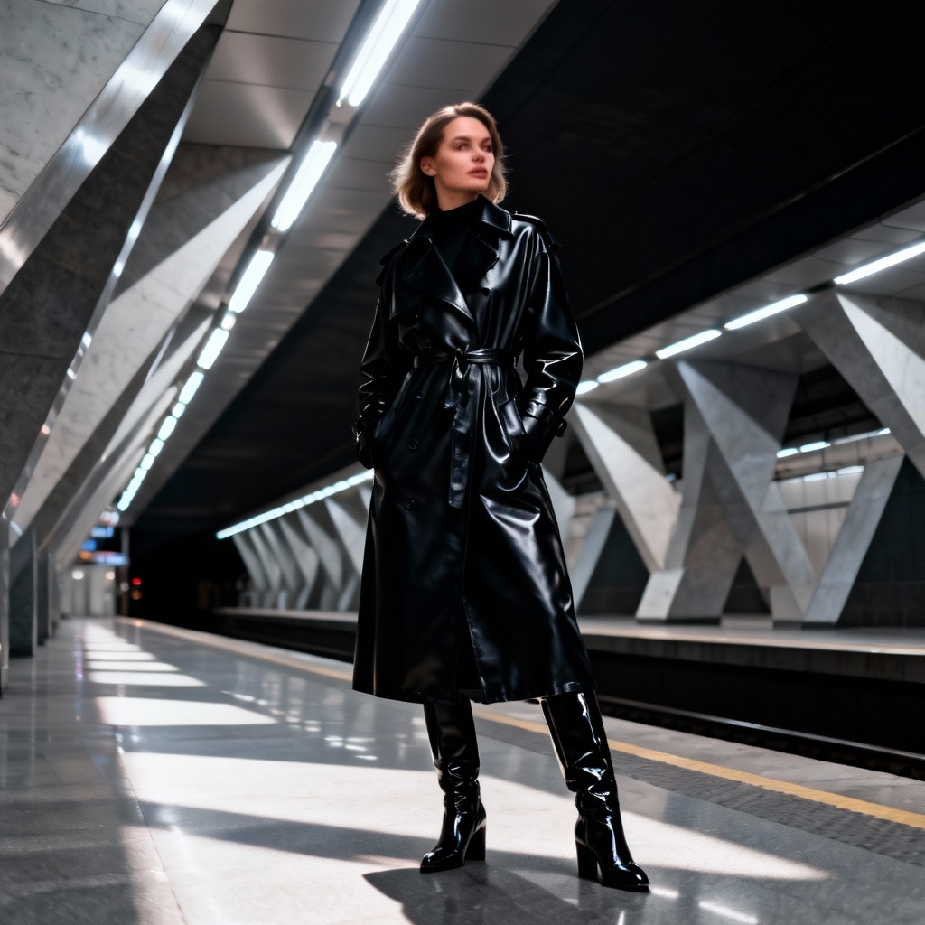 Fashion editorial Russian model in subway