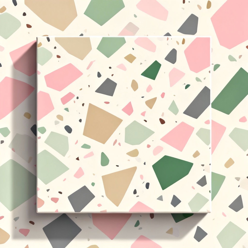 AI generated seamless pastel terrazzo background pattern